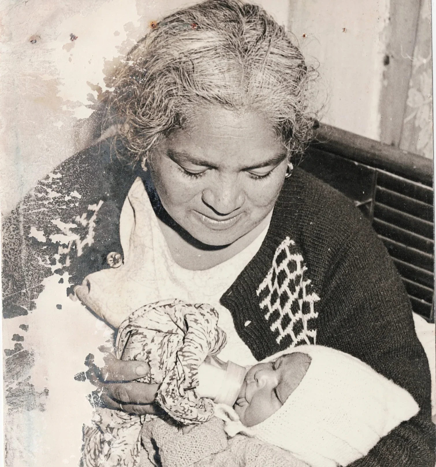 Sardarni Harbans Kaur – A Tender Moment with Her Youngest Son, Jasbir Singh